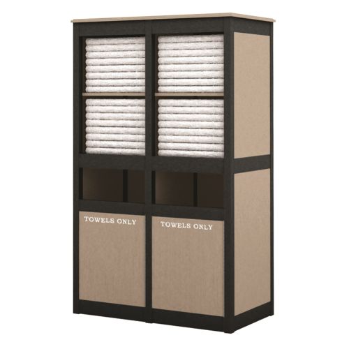 Nex-Terra® La Playa Doble Toallero Valet, Techo Plano, Paneles Bronceados con Detalles Marrones